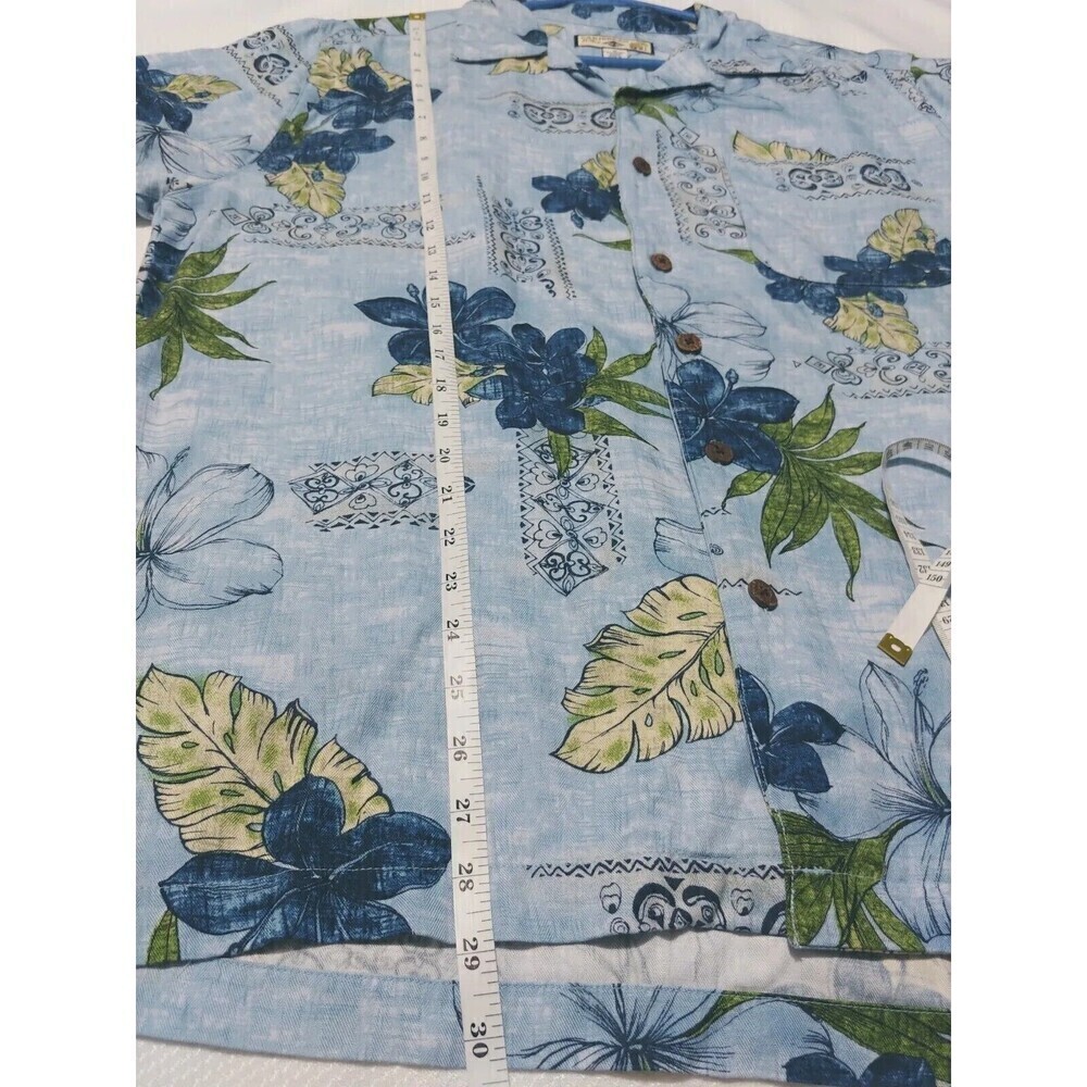 Caribbean joe Hawaiian Shirt for Mens Size Medium Blue Short Sleeve 100% Rayon - Picture 4 of 11